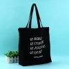 black cotton shopping bag reusable canvas tote bag with printing