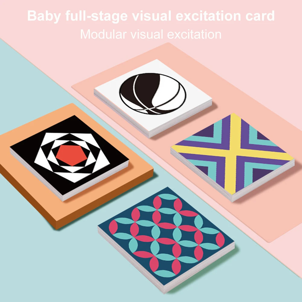 Black White Flash Cards Early Education Card High Contrast Concentration Training Flash Card for Babies 0-6 Months