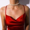 Boho Double Layer Simulated Pearl Choker Necklace Statement Short Beads Clavicle Neck Collar Necklace Women Jewelry