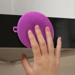 BPA Free Silicone Cleaning Scrub Sponge Brush Reusable Multipurpose Household Dish Scrubber