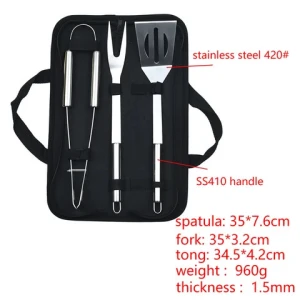 BS-3186 3PCS BBQ Grilling Utensils Tools Set High Quality Grill Tools With PP Bag