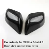 Car Accessories Exterior ABS Carbon Fiber Rear View Side Mirror Guard Cover Trim FOR TESLA MODEL3