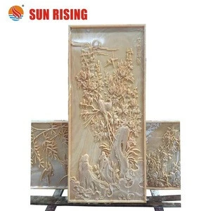 Carved Natural Stone Relief Modern Style Wall Relief Sculpture