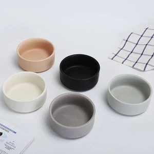 Cat and dog food bowl flat mouth warm matte enamel anti-upset easy to clean ceramic pet supplies manufacturers direct sale