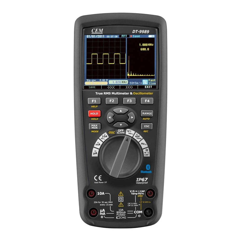 CEM DT-9989 0.025% DCV Accuracy Real-time sample rate Fully PC Calibration handheld oscilloscope digital multimeter