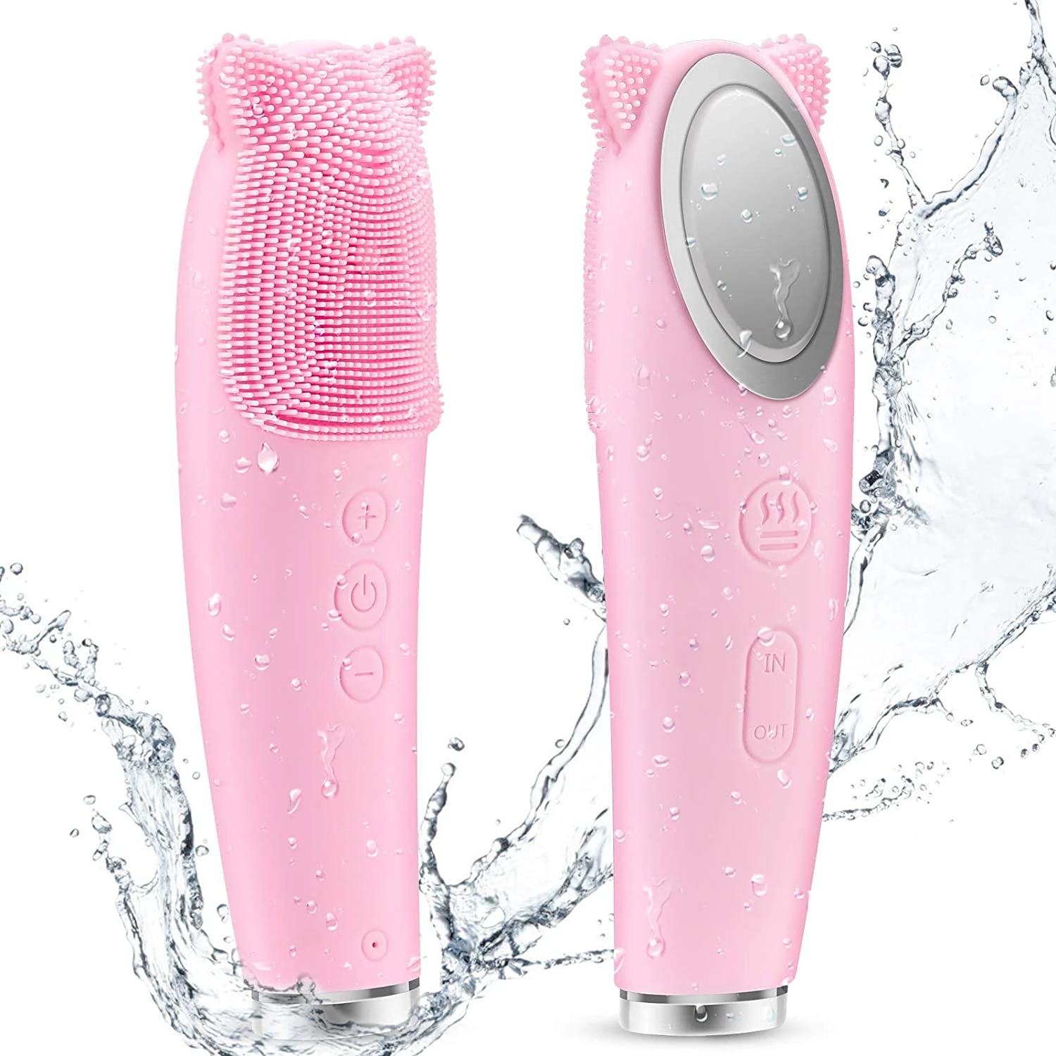 Chaleance mini manual electric vibrating face brush facial massage cleansing device silicone