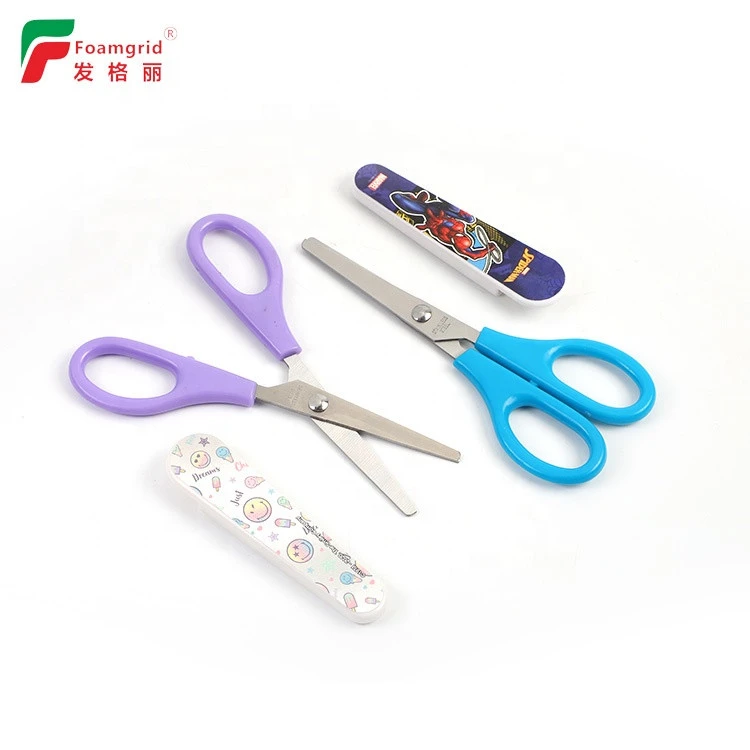 Children Scissors Safety Symmetrical Handle Student Scissors With Cover