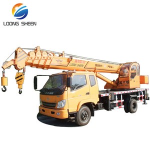 China 8 ton truck crane capacity truck mounted crane mini truck crane 60KW