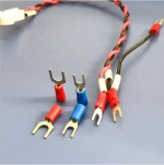 China Factory Custom 4.3 5.3 6.4mm Non-insulated Terminal Ring Lug Automotive Cable 250 Spade Female terminal wire harness