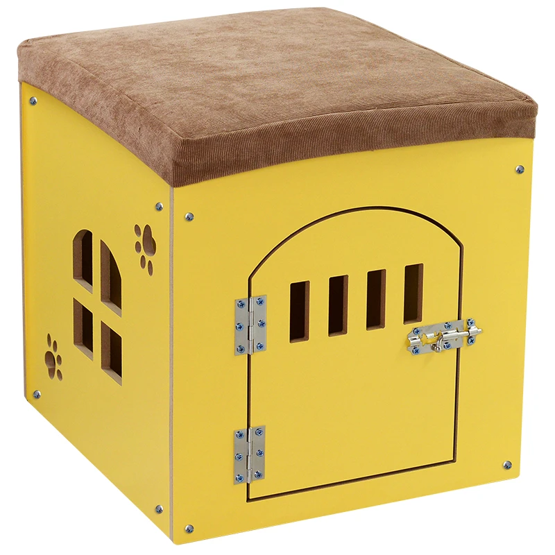 China Factory Wholesale Customized Modern Solid Wood Pet Dog House Doghouse with door
