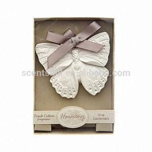 China plaster/clay/gypsum crafts made long lasting air freshener butterfly shape bow tie stone difuser