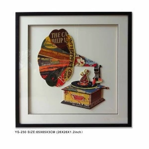 China quality supply 3D Paper Fashion decor collage art Gramophone by SEATTLE-ART