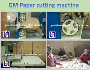 China supplier YG-450 band saw cutting machine, toilet tissue paper jumbo rolls cutter machine for paper mill