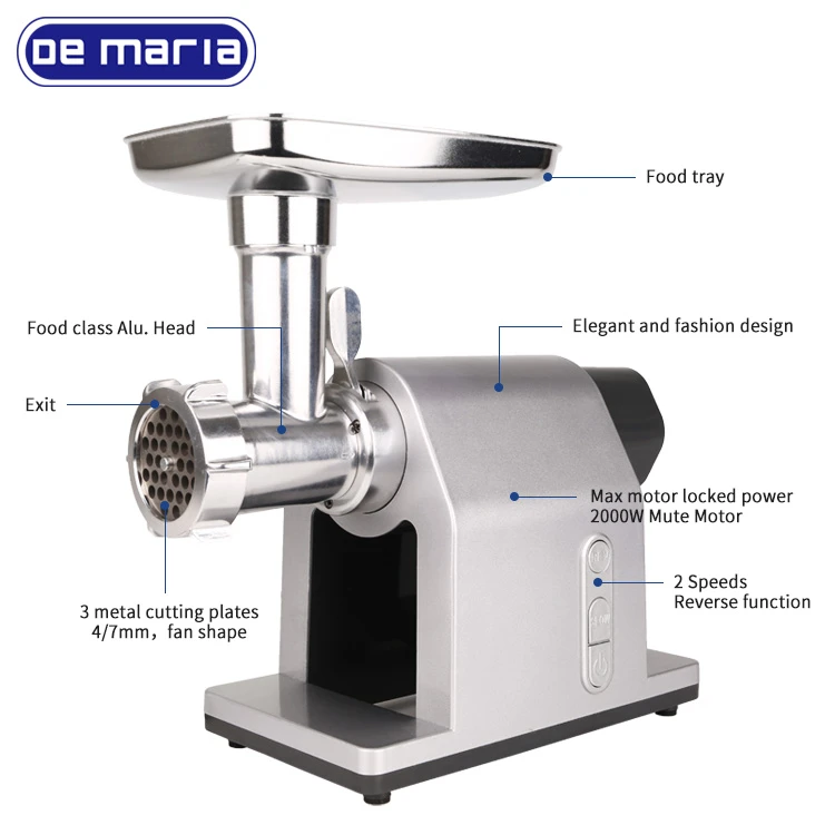 China suppliers 2000W High Power Meat Grinder with DC Motor Household Multi-Function Electric Meat Grinder
