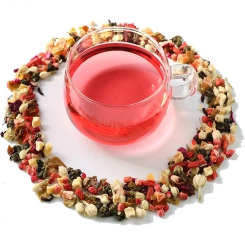 Chinese Oolong tea for detox beauty Blended with Strawberry Pitaya fruits Jasmine Hibiscus flowers