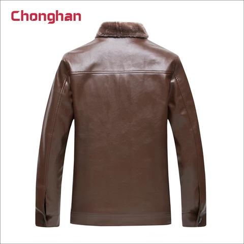 Chonghan Cheap Fashion Design Brown Colour Men Jeather Jacket Apparel Stock Lots