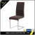 Import Chrome Gloss Pu Living Room Metal Leg Black Leather Dining Chair from China