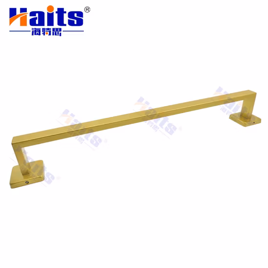 Chrome-Plated Steel Brushed Gold Wall-Hung Bar Bathroom Towel Rack