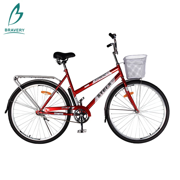 City Bike man 26&quot; road bicycles with basket and light women city bicycle cummter frame bike