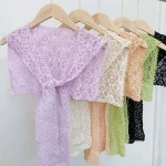 Clay shawl Lace Shawl summer shawl women's scarf Macrame woven Crochet Lace hollow scarf