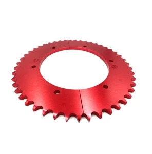 Color Anodized Aluminum Red #40 Split Chain Sprocket 46T for Indoor Go Kart Use