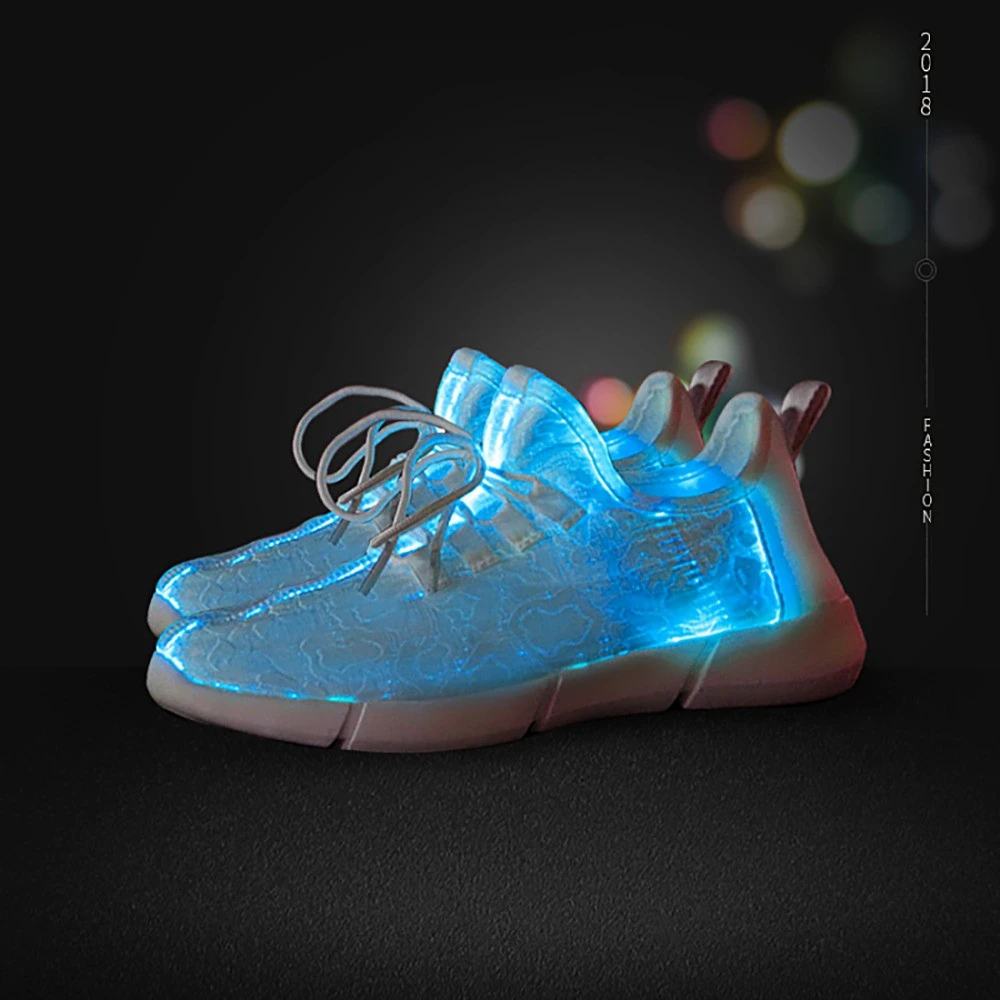 Colorful USB Charging Sport Sneaker LED Light Women Men Running Shoes