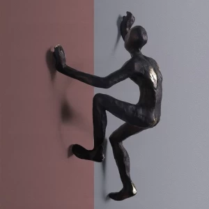 Creative Decorations Sculpture Retro Rock Climbing Figures Pendant Statue Living Room Wall Decorative Sportsman