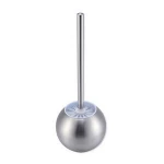 Creative Household Articles Bowl Shape Stainless Steel Brushed Finish Bathroom Cleaning Brush Toilet Brush Holder