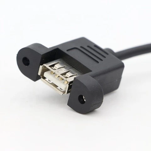 Custom 3ft 1M Stud Male to Female Panel Mount USB 2.0 Type A Extension Cable with Stud Screw Locking