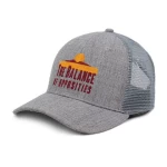 custom 6 panel trucker cap,embroidery logo hat,heather grey acrylic wool fabric hats