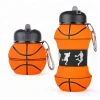 Custom Basketball Shape Silicone Sport Collapsible Foldable Water Bottle