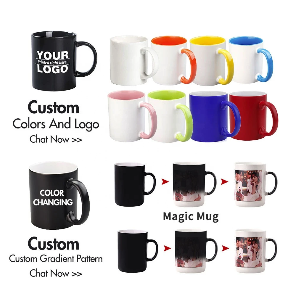 Custom Best Seller Gift Ceramic Cup, Wholesale Reusable Personalized Logo Print White Earthenware sublimation Coffee Mug
