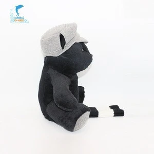 Custom black bear plush hand gloves puppet for kids