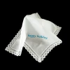 Custom Embroidered Ladys 100% Cotton Lace Handkerchiefs in White for Wedding Party