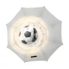 Custom football club branded logo ombrello inverso soccer print handsfree inverted opposite umbrella reverse