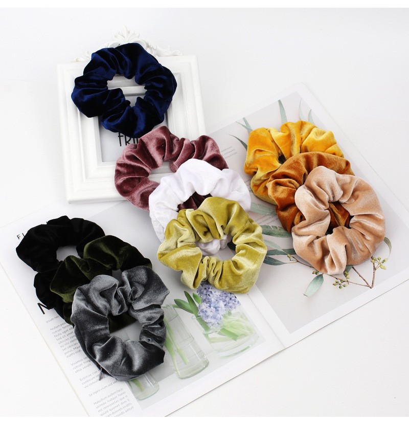 custom Large pocket Velvet scrunchies with zipper solid color designer hair ties bulk women