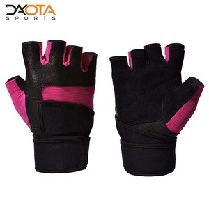 Custom Leather Weightlifting Gloves Wrist Wraps Neoprene Leather Weight Lifting Glove