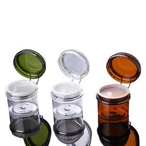 Custom logo biodegradable 170ml clear and amber plastic jar for cosmetic