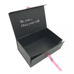 Custom Logo Empty White Or Black Gift Magnetic Paper Cardboard Folding Box Magnetic Shoe Boxes Packaging Luxury With Ribbon
