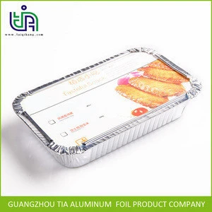 Custom Printing Logo Disposable Rectangular Aluminum Foil Food Takeaway Container with paper lid