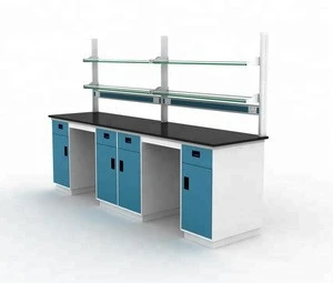 Custom Steel Wood Lab Sink Bench Table For Chemistry Laboratory Furniture