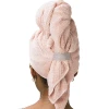 Custom super water absorbent and quick drying microfiber coral fleece  dry wrap head towel hair towels