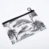 Custom transparent frosted PVC zip bag travel storage bag wholesale portable cosmetic zipper bag clear Pencil case with own logo