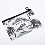 Custom transparent frosted PVC zip bag travel storage bag wholesale portable cosmetic zipper bag clear Pencil case with own logo