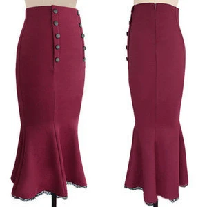 Custom Womens Slim Fit Midi Pencil Skirt With Good Quality
