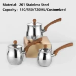 Customized 350ml 550ml 720ml Stainless Steel Commercial Tea Coffee Pot Milk Coffee Pot For Boiling Milk