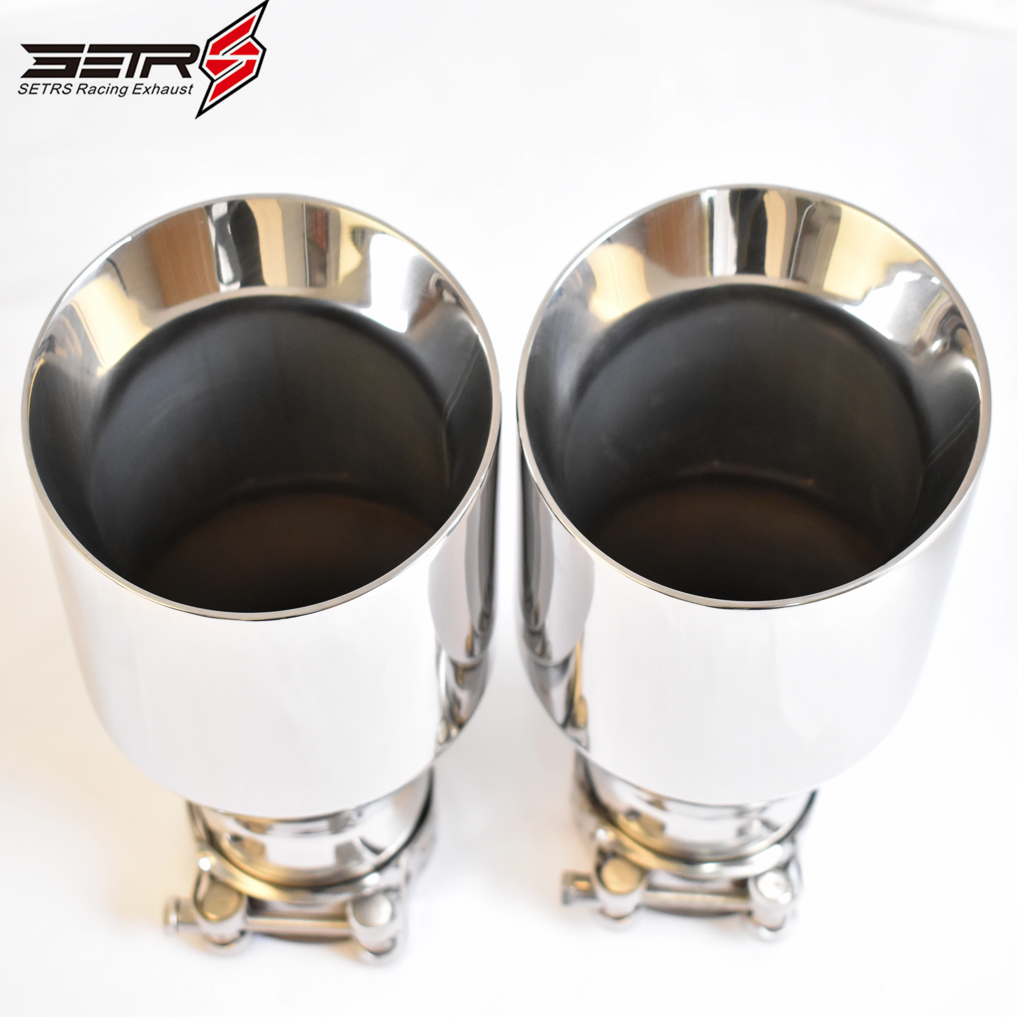 Customized Glossy  Silver oblique mouth double layer single  Car Exhaust Mufflers Piping Tips Stainless Steel Tip For Bmw Series