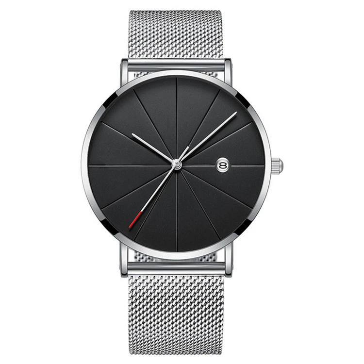 Customized Personalized  Ultra Thin Unisex Quartz Watch Stainless Steel Minimalist Watch