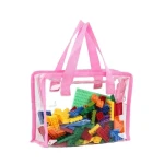 Customized PVC handbag, shopping bag, transparent toy, plastic collection bag, zipper closure, fashionable and waterproof