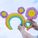 Cute Birthday Aluminium Balloons Decorations for Girls, Lovely Cartoon Party Balloon Decorations for Birthday Party 50Pcs